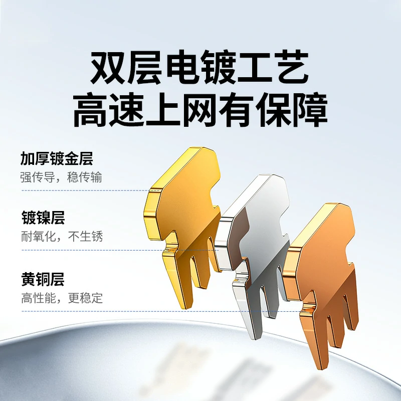 绿联六类非屏蔽水晶头 RJ45千兆网线接头