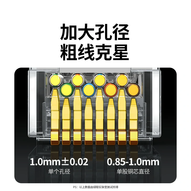 绿联六类非屏蔽水晶头 RJ45千兆网线接头