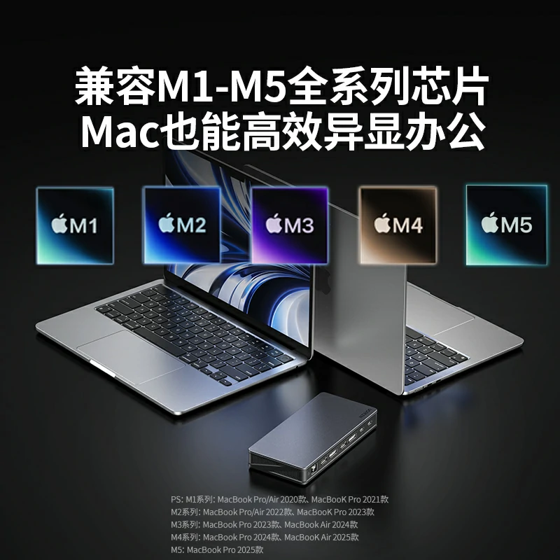 绿联Type-C九合一多功能扩展坞 三屏异显4K60Hz