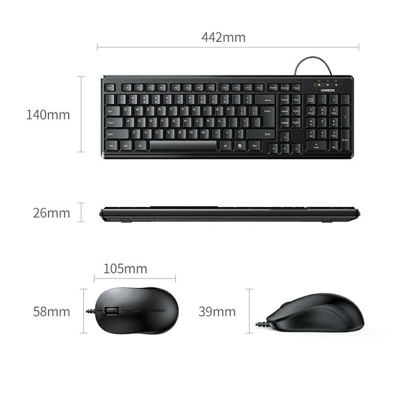 UGREEN绿联专注数码配件品质值得信赖 绿联MK301键鼠套装品牌LOGO与品质承诺