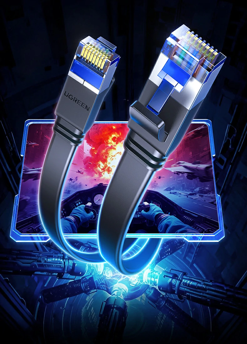 扁平线身纤薄柔韧轻松穿门缝墙角地毯 绿联NW291八类扁平万兆网线扁线纤薄设计特写