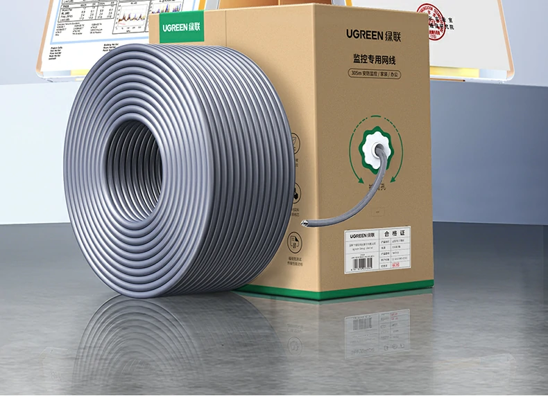 绿联NW293超五类监控网线与其他网线纯铜芯对比