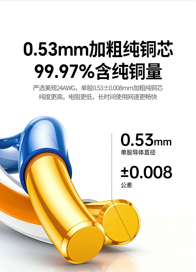 绿联NW330六类工程网线24AWG纯铜线芯说明