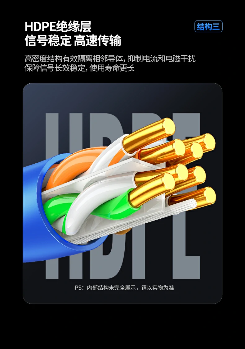 绿联NW330六类工程网线强韧PVC外被展示