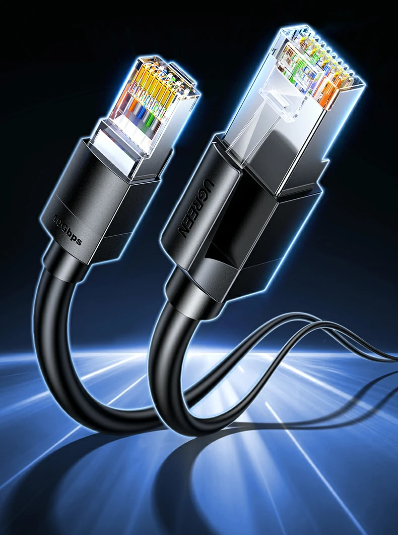 绿联NW331超六类万兆屏蔽网线双层铝箔+地线屏蔽结构特写