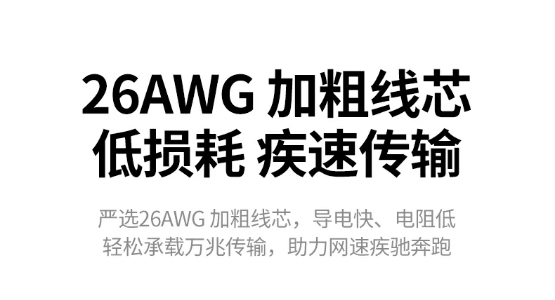 绿联NW331超六类万兆屏蔽网线一体化镀镍金属接头外观