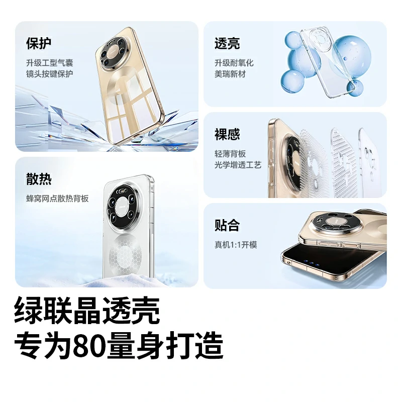 绿联适用华为Mate80 Pro Max晶透手机保护壳