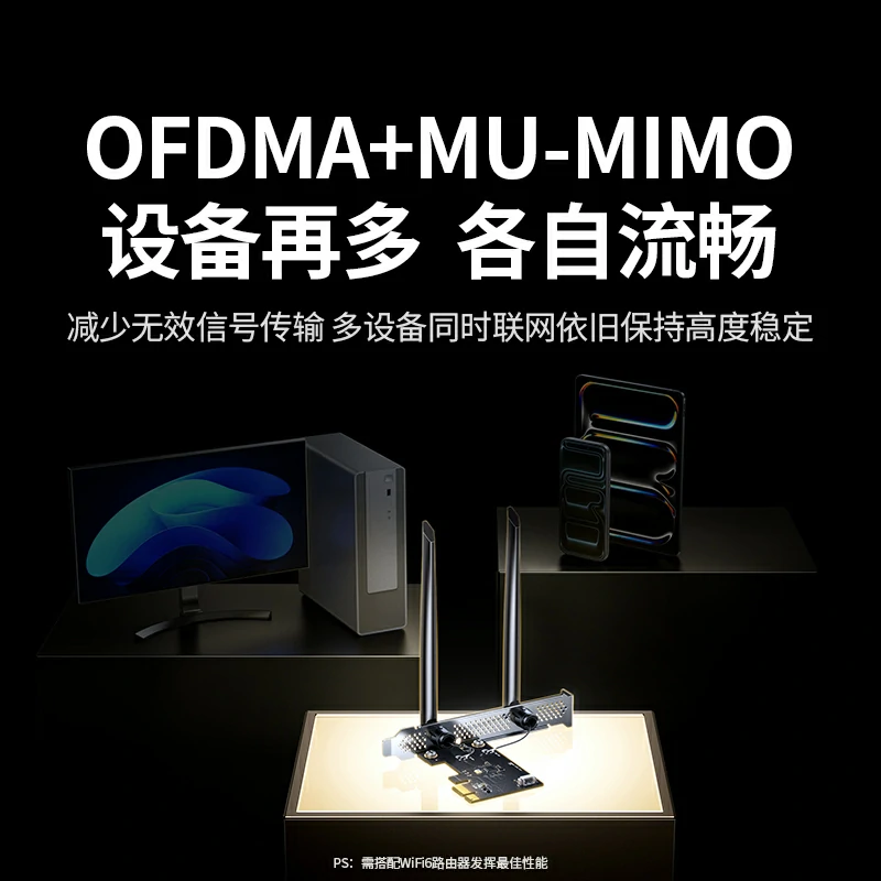 绿联AX900 WiFi6+蓝牙5.4 双频PCI-e无线网卡