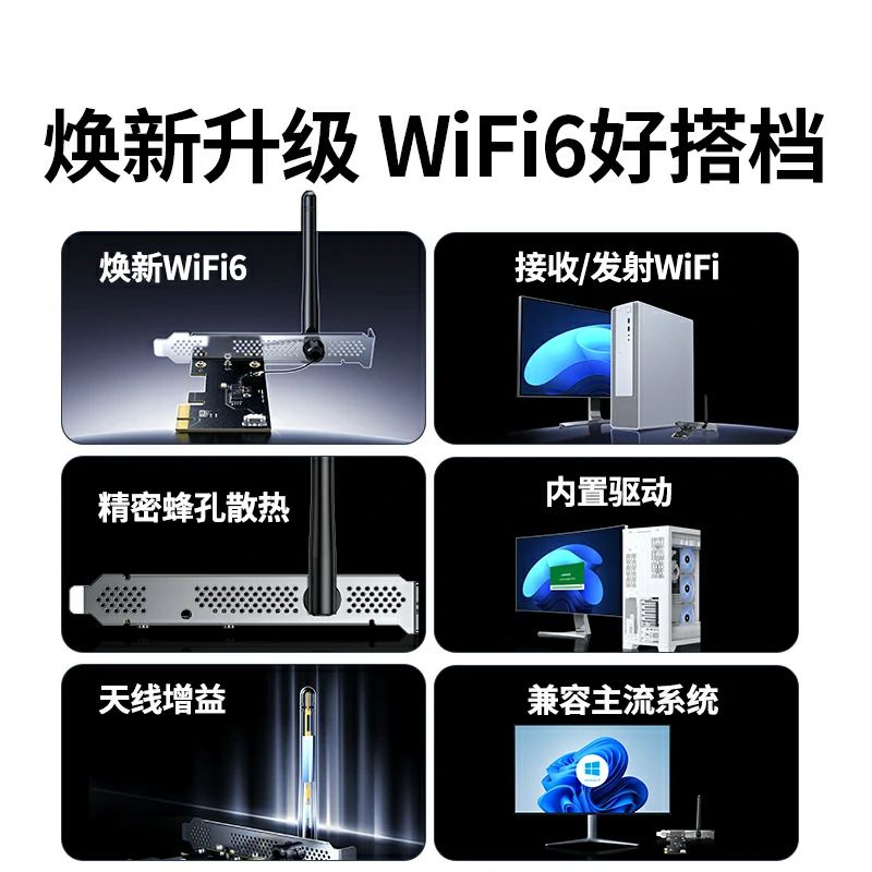 绿联WiFi6 PCI-e转AX300无线网卡