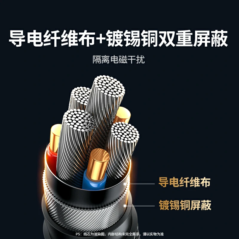 绿联HiFi镀银AUX音频线 3.5mm公对公