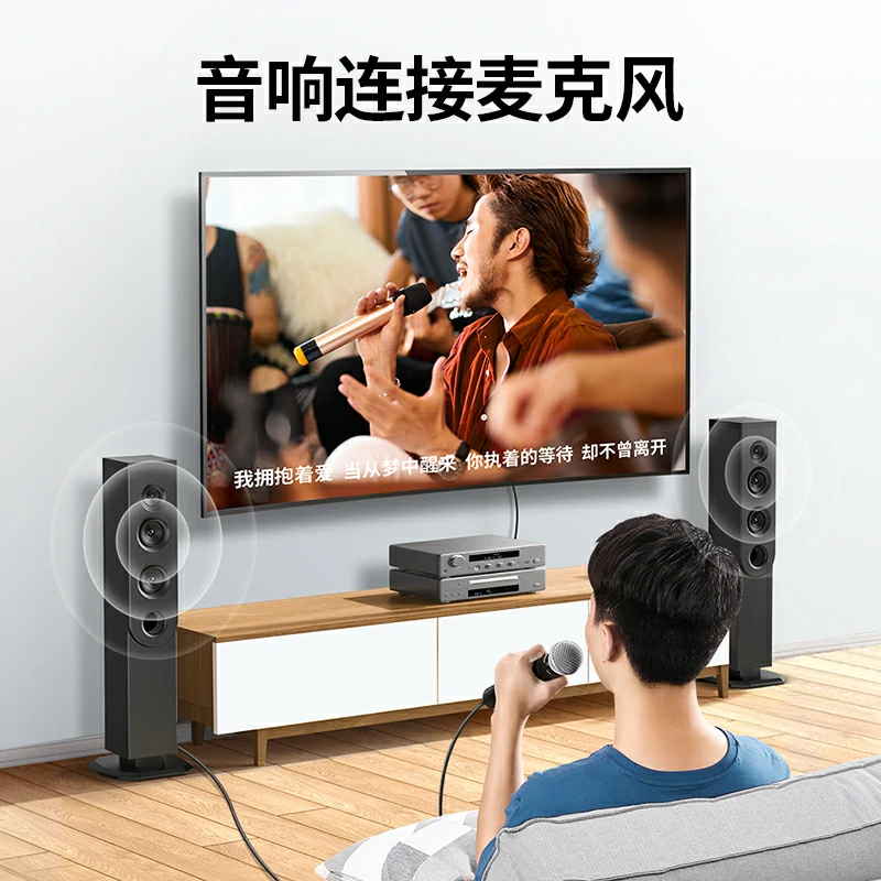 绿联3.5转6.5音频转接头 铜合金高保真转换头