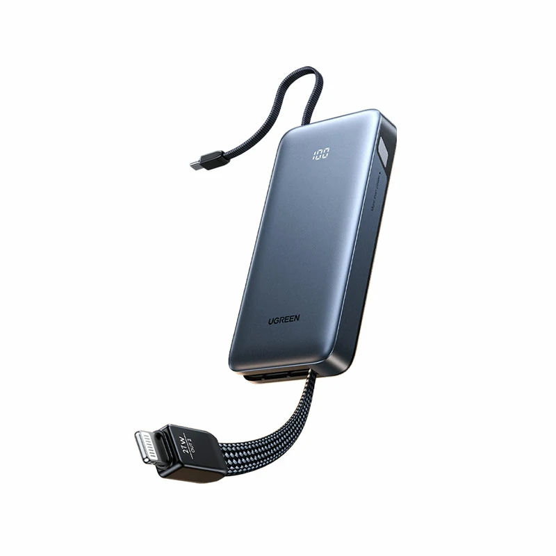 绿联30W自带双线充电宝 20000mAh 苹果MFi认证