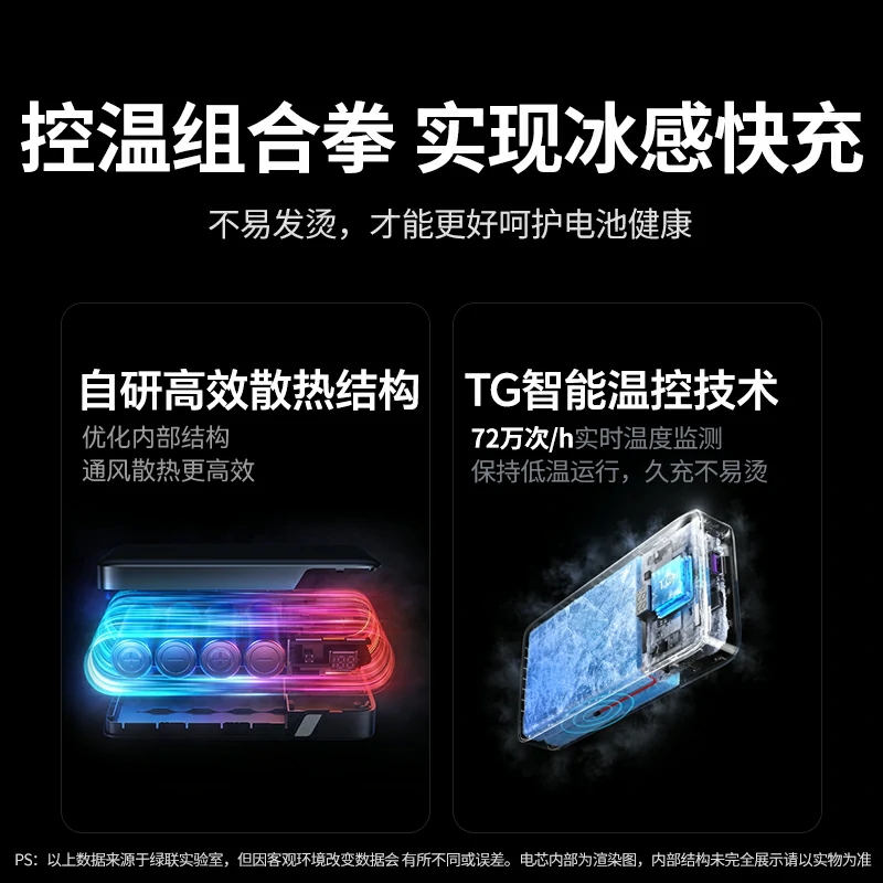 绿联超能块30W自带线快充移动电源 20000mAh