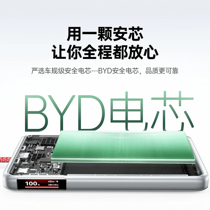 绿联55W自带线快充移动电源 20000mAh 易烊千玺同款