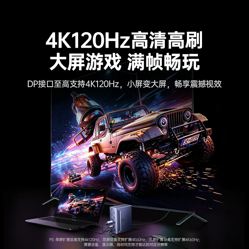 绿联14合1Type-C多功能扩展坞 4K120Hz