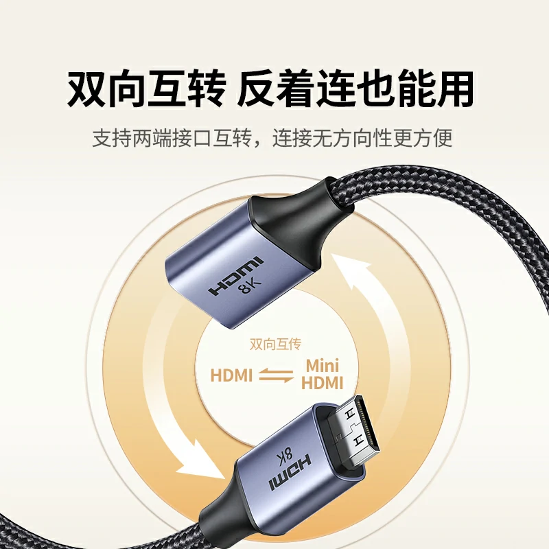 绿联 Mini HDMI 转 HDMI转换线 8K