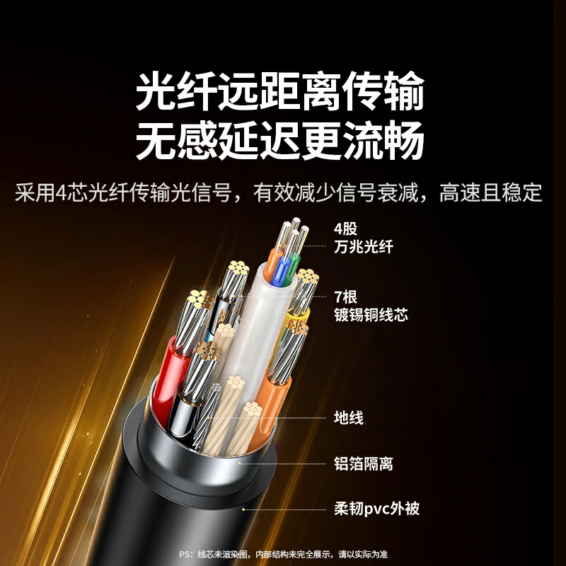 绿联HDMI2.0高清光纤线 4K60Hz