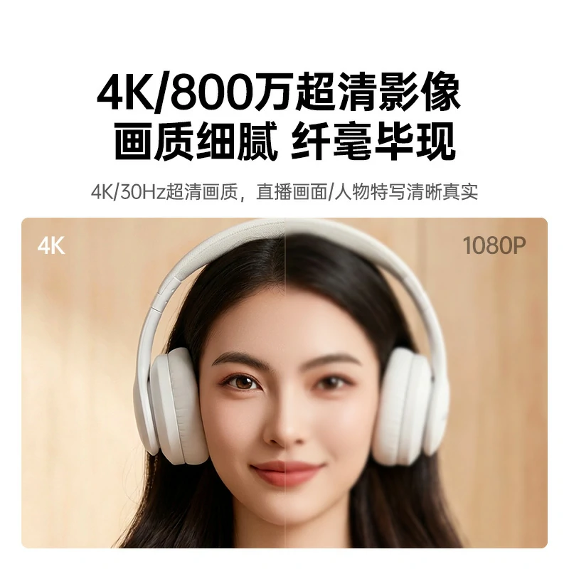绿联4K高清摄像头 800万像素 索尼传感器