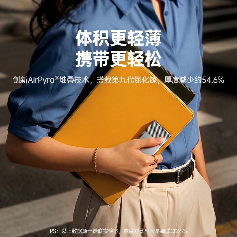 绿联指尖湃 小冰片65W氮化镓充电器