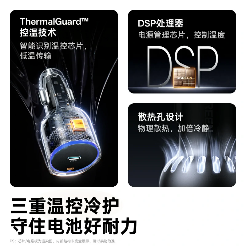 绿联45W车载充电器 适配苹果快充