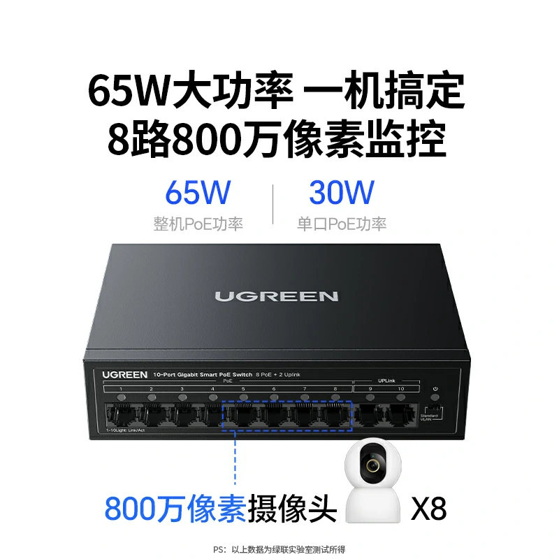 绿联10口千兆PoE以太网交换机