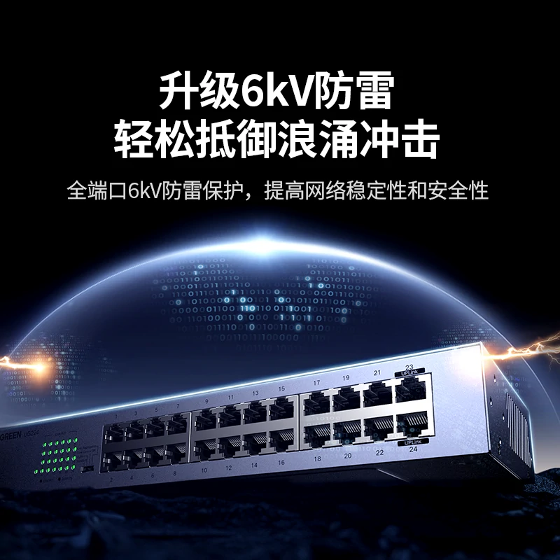 绿联企业级机架式24口千兆交换机