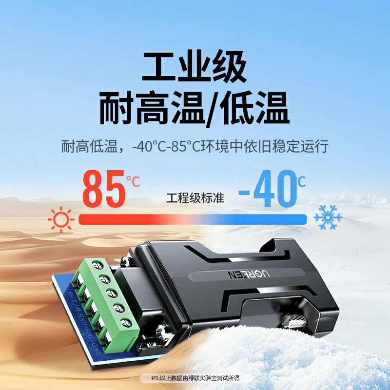 绿联USB转RS232/RS485免驱串口转换器