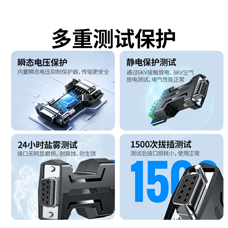 绿联USB转RS232/RS485免驱串口转换器