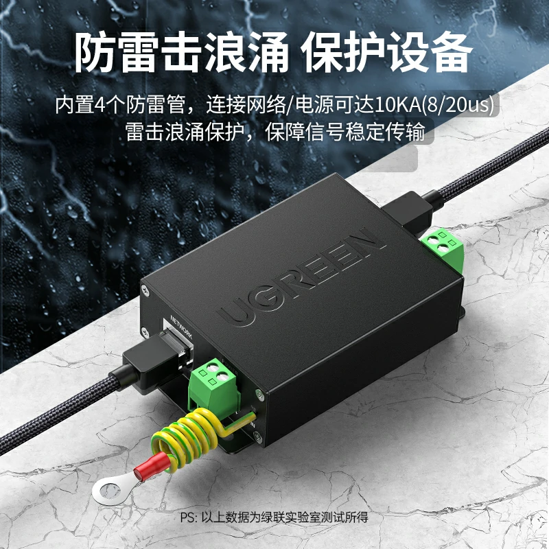 绿联网络电源二合一防雷器