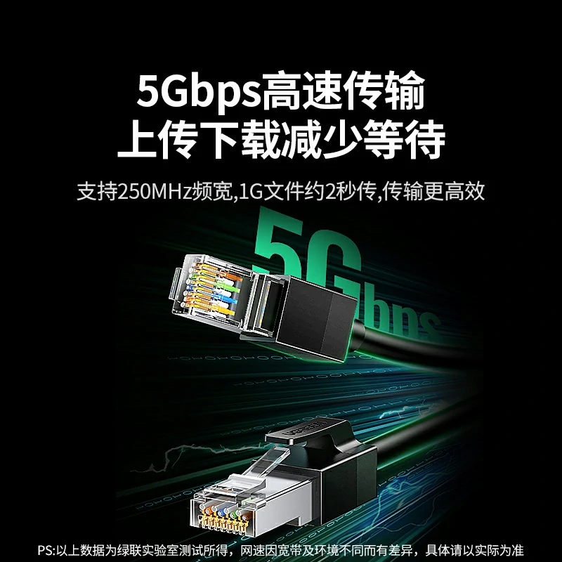 绿联六类单屏蔽千兆网线 5Gbps