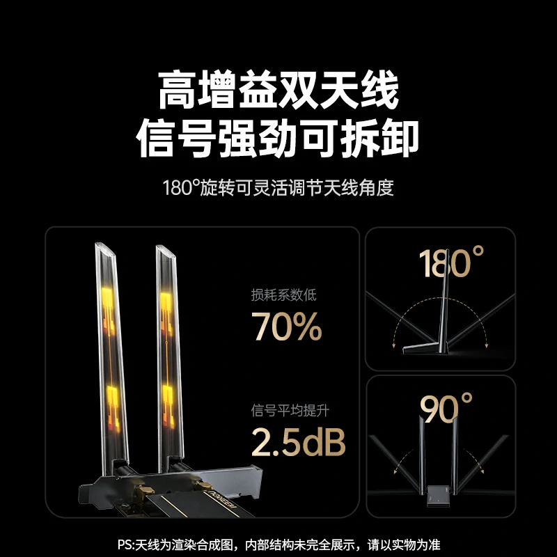 绿联AX1800 Wi-Fi 6 蓝牙PCIe无线网卡
