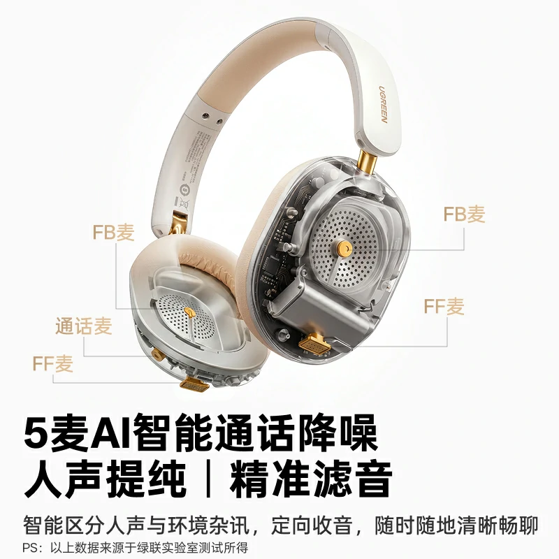 绿联 Hitune Max5s 头戴AI降噪蓝牙耳机