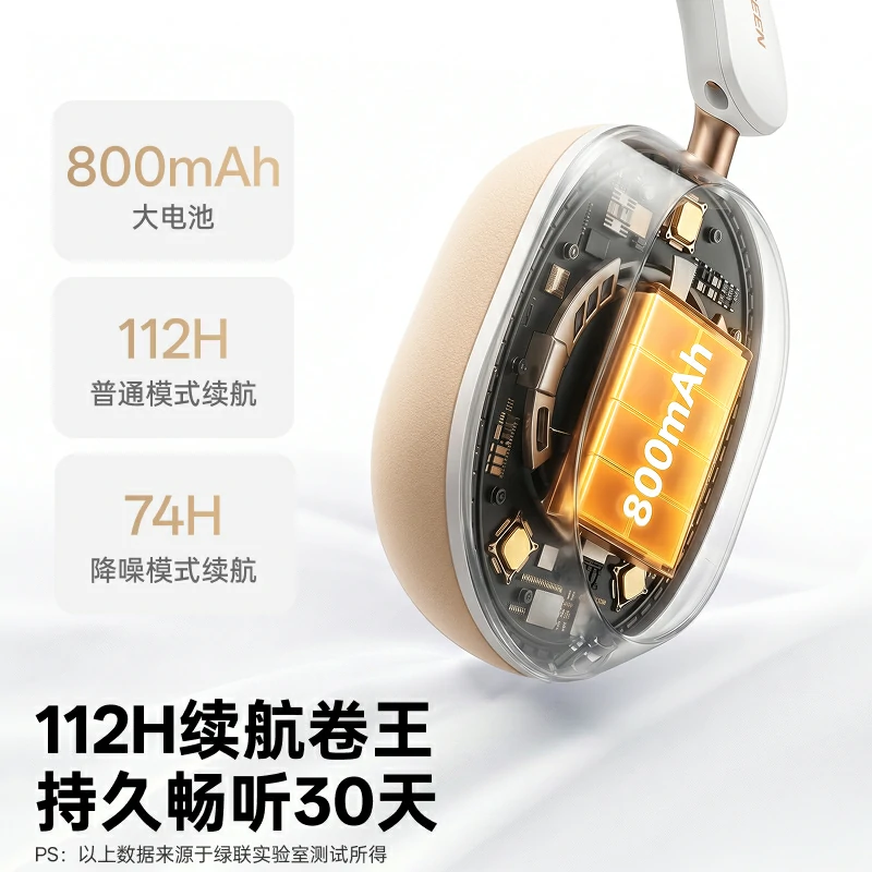 绿联 Hitune Max5s 头戴AI降噪蓝牙耳机