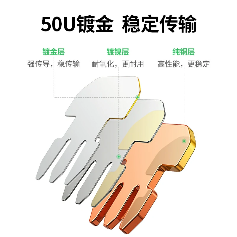 绿联七类工程级水晶头 50U镀金 万兆屏蔽