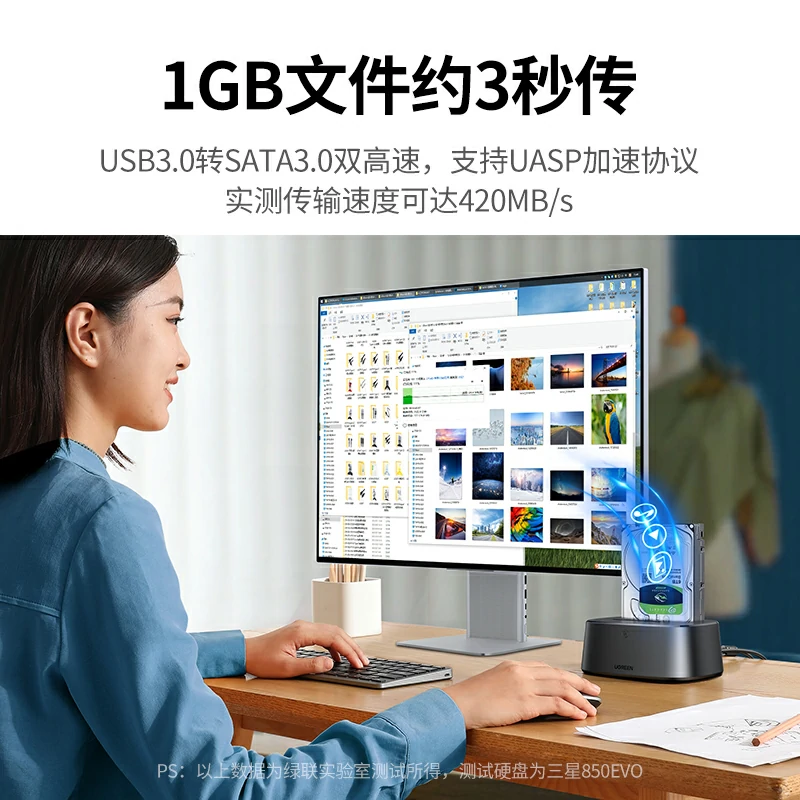 绿联双盘位移动硬盘盒3.5/2.5英寸通用