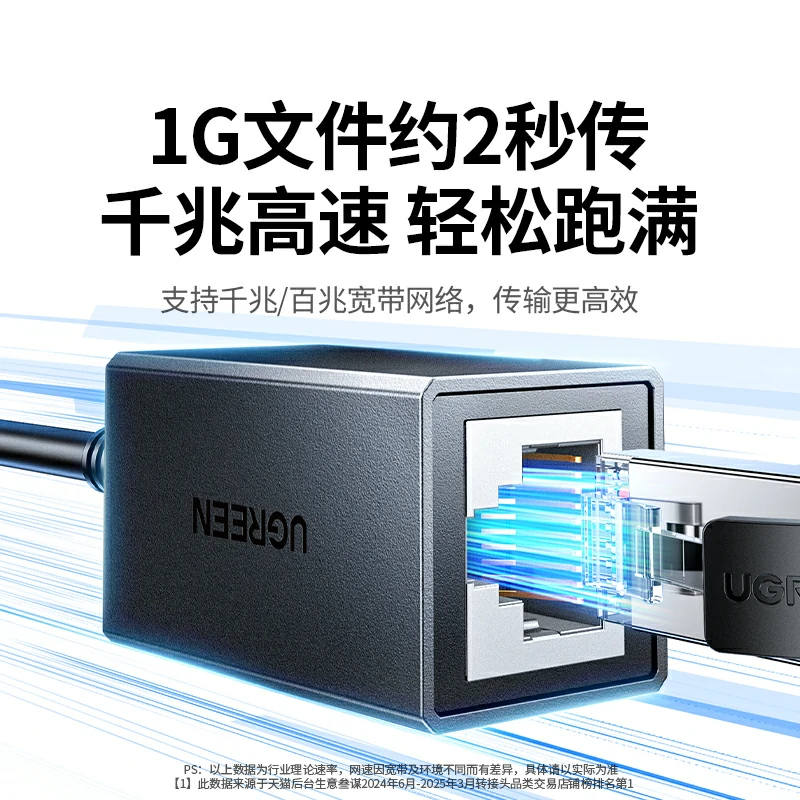 绿联RJ45千兆网线直通头