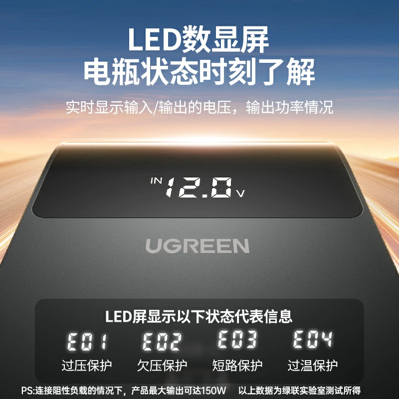 绿联150W车载逆变器