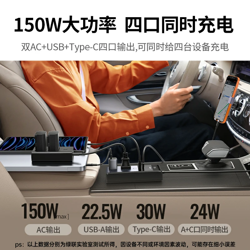 绿联150W车载逆变器