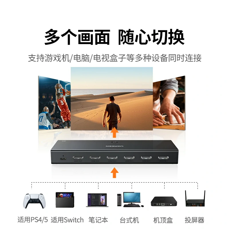 绿联HDMI切换器五进一出 4K60Hz
