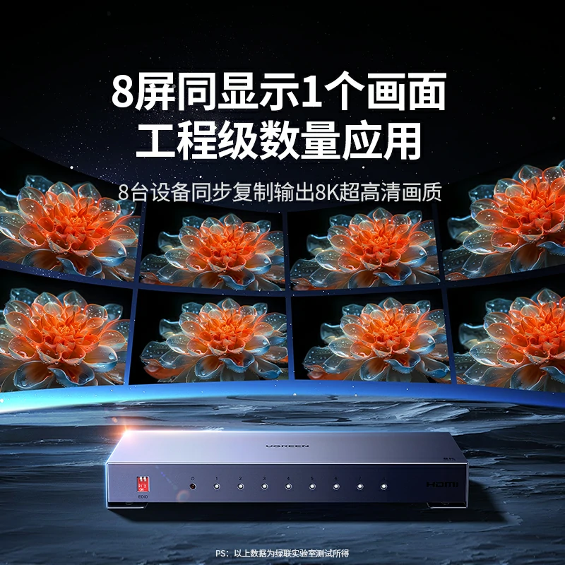 绿联HDMI分配器一进八出 8K60Hz