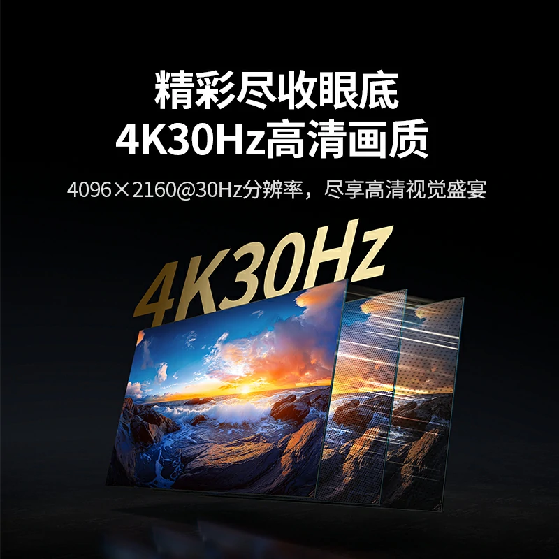 绿联HDMI分配器一进二出 4K30Hz