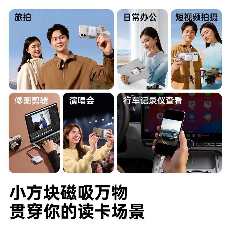 绿联Type-C磁吸读卡器