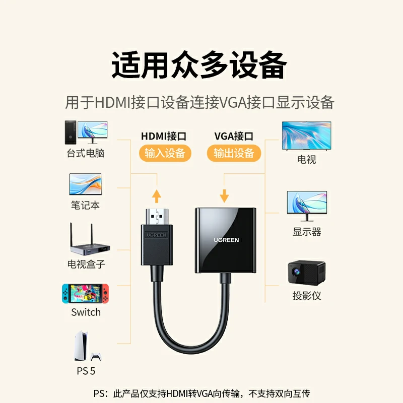 绿联HDMI转VGA转换器