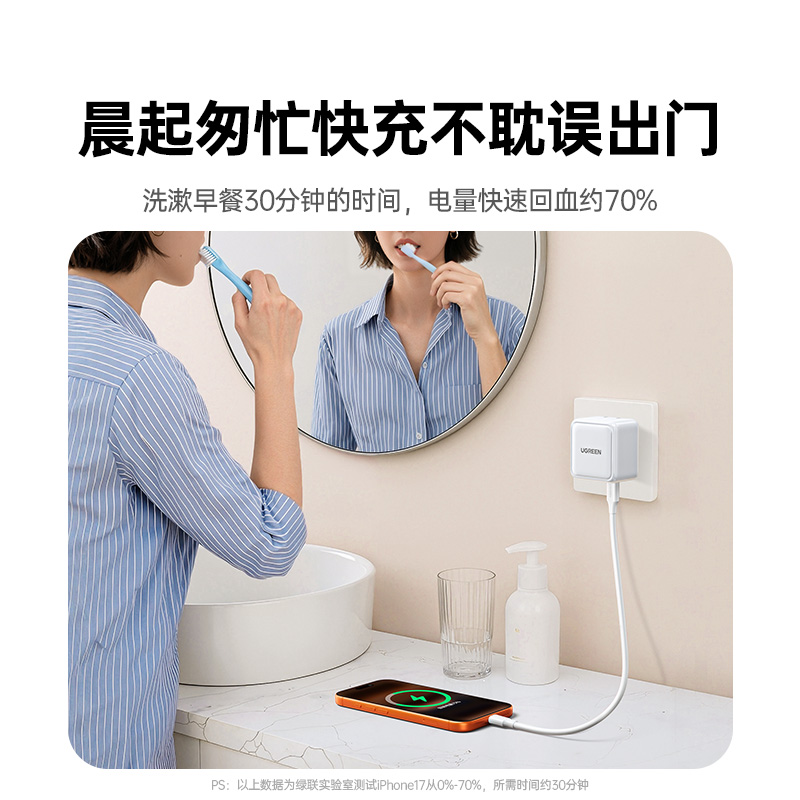 绿联45W双口氮化镓充电器