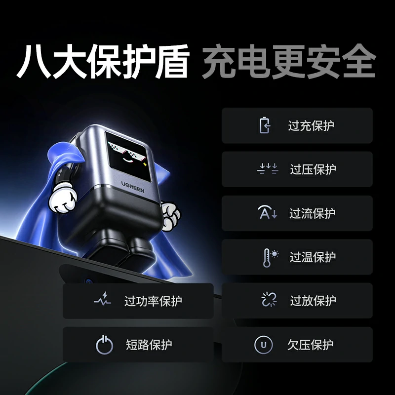 绿联100W四口氮化镓充电器 Q湃机器人