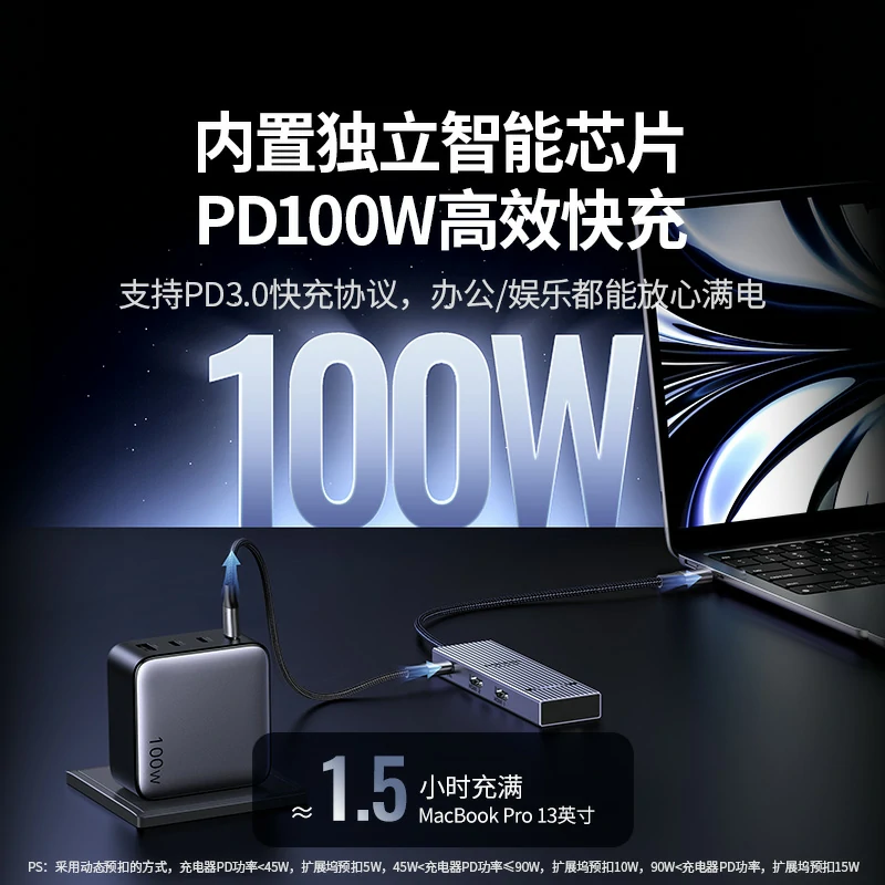 绿联Type-C七合一扩展坞 双HDMI三屏异显 4K60Hz