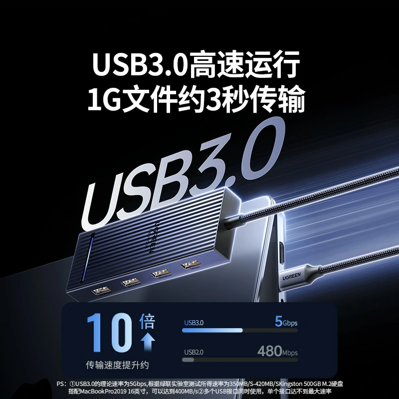 绿联Type-C八合一扩展坞 DP+HDMI双视频