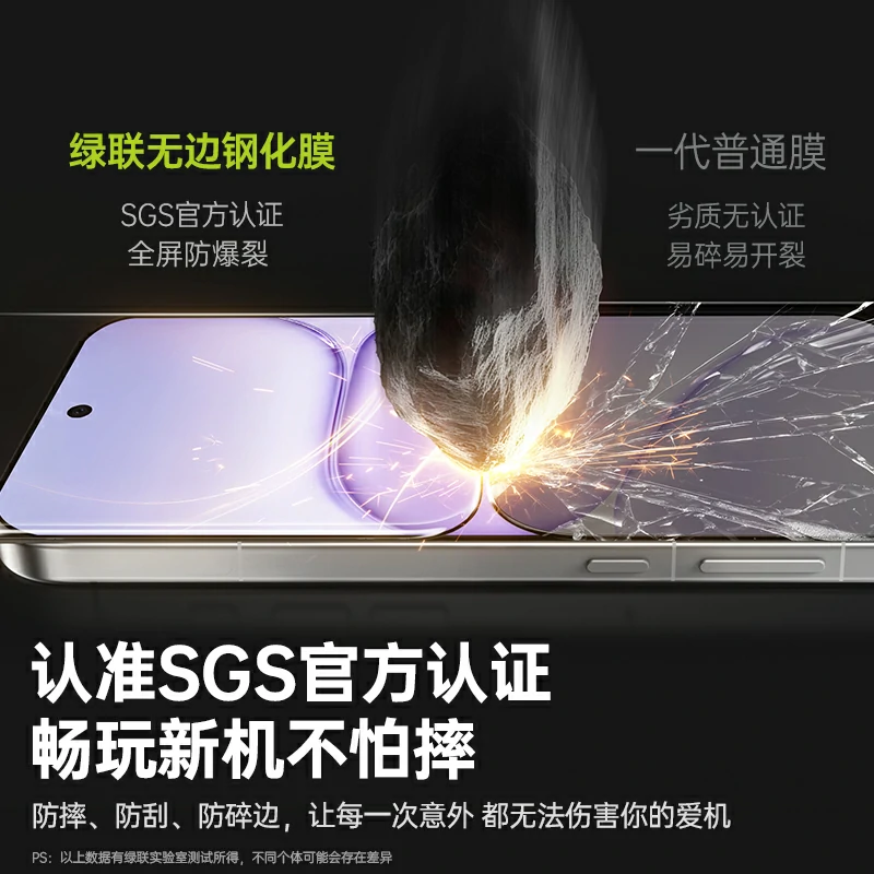 绿联适用荣耀600系列钢化膜 无边9H防爆