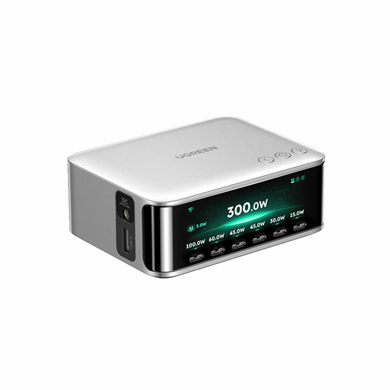 绿联 数显冲 300W 八口氮化镓桌面充电站