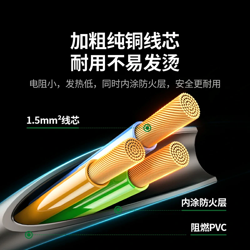 绿联C13转C14电源延长线 1.5米 2500W